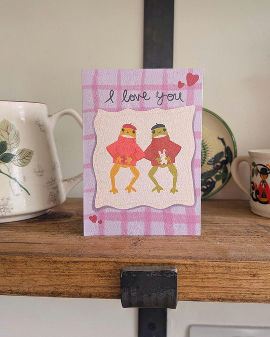 Frog I Love You Card, Anniversary Valentine Gift
