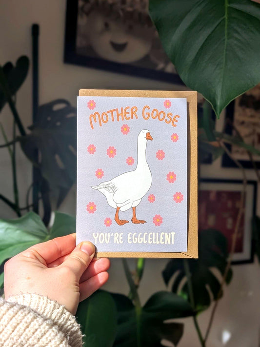 Mother Goose Card: Eggcellent Mum Birthday, Mother's Day