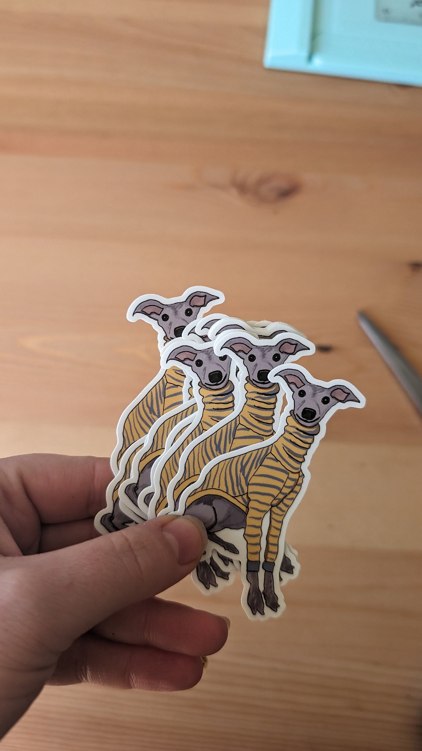 Italian greyhound sticker - cute dog in a jumper die cut sticker