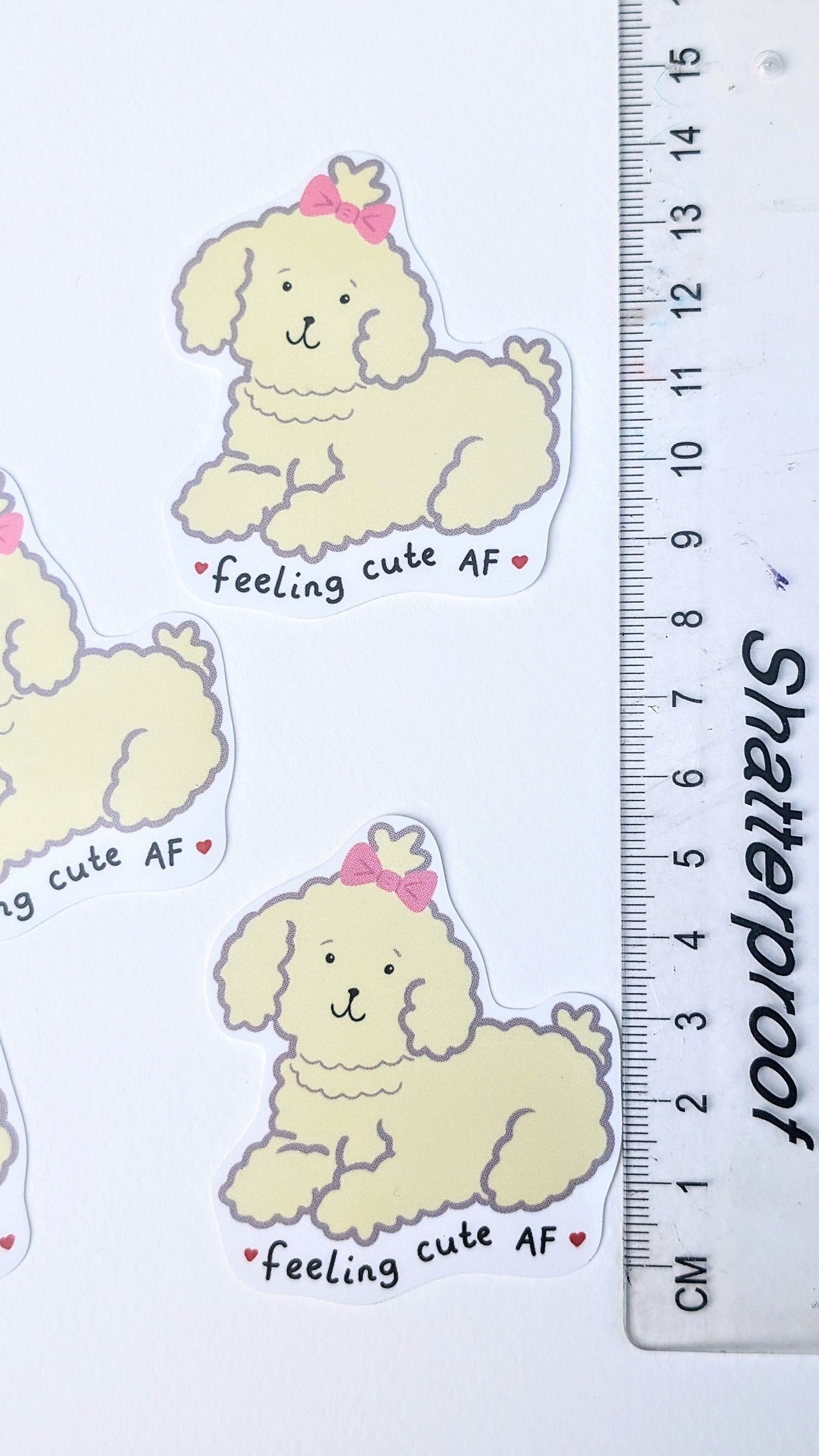 Fluffy Dog Vinyl Sticker, Laptop Decal