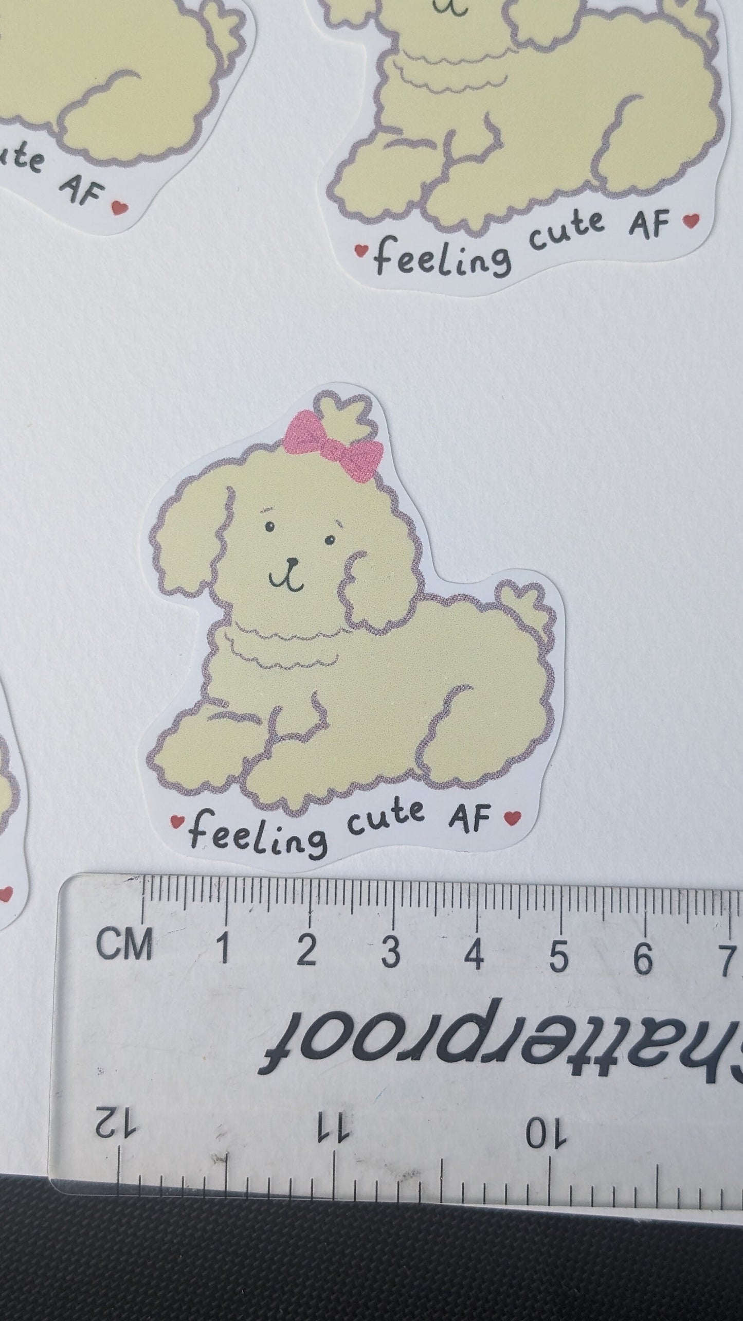 Fluffy Dog Vinyl Sticker, Laptop Decal