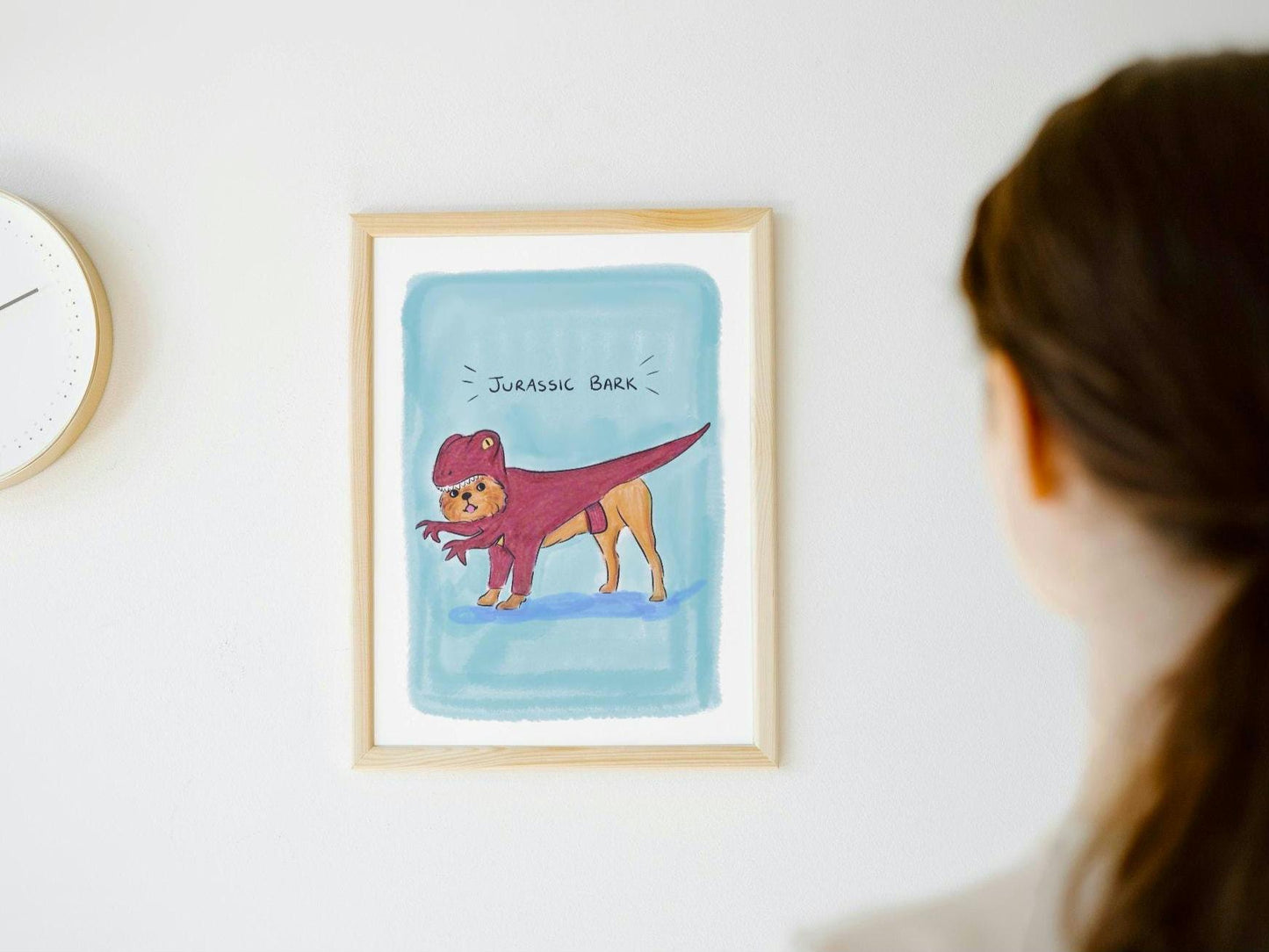 Dog Dinosaur Art Print: Jurassic Bark Illustration