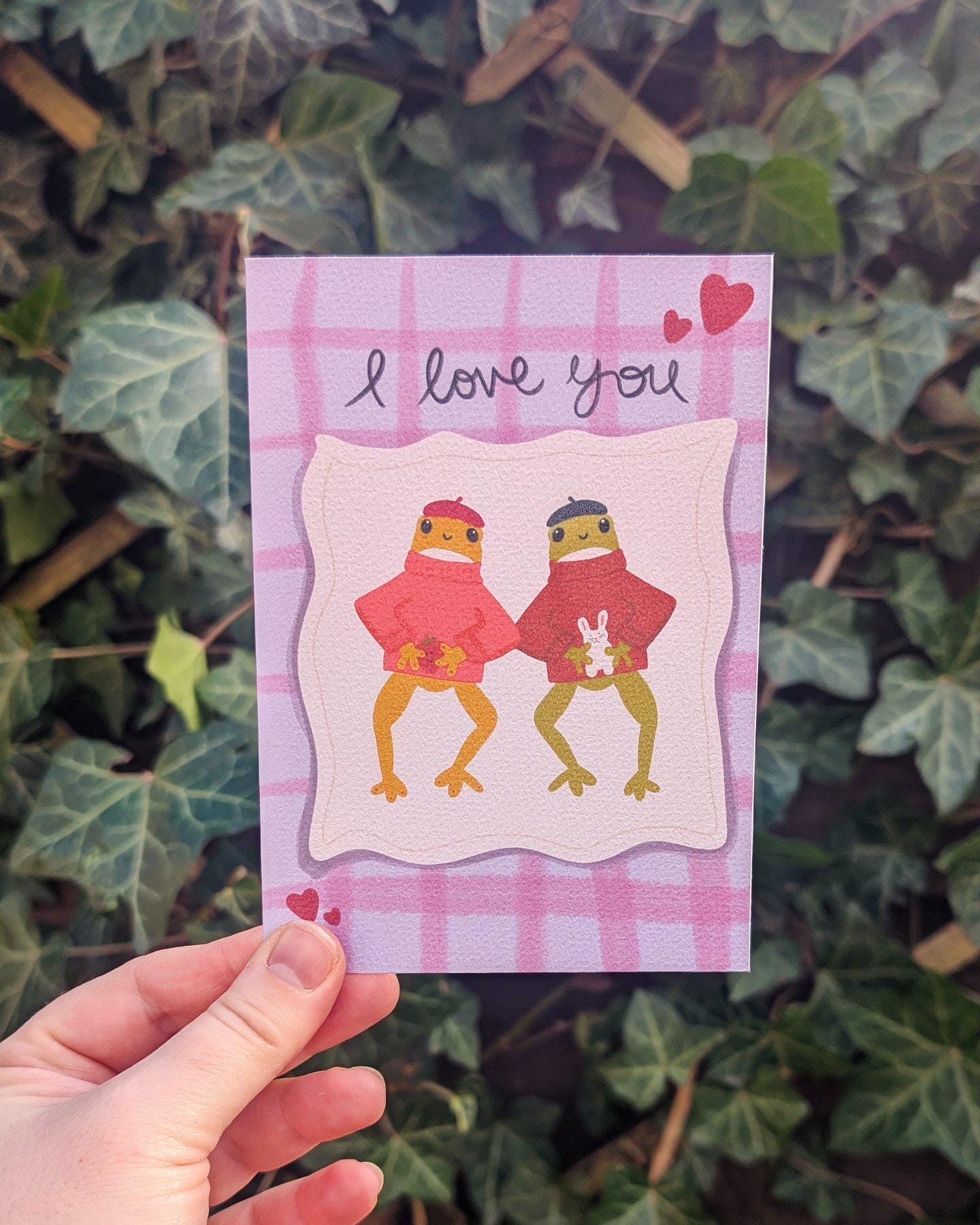 Frog I Love You Card, Anniversary Valentine Gift