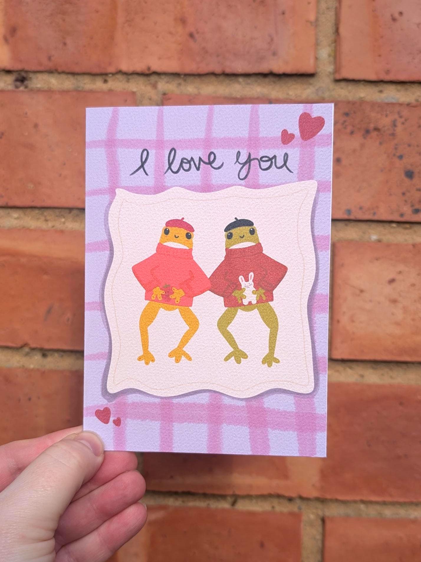 Frog I Love You Card, Anniversary Valentine Gift