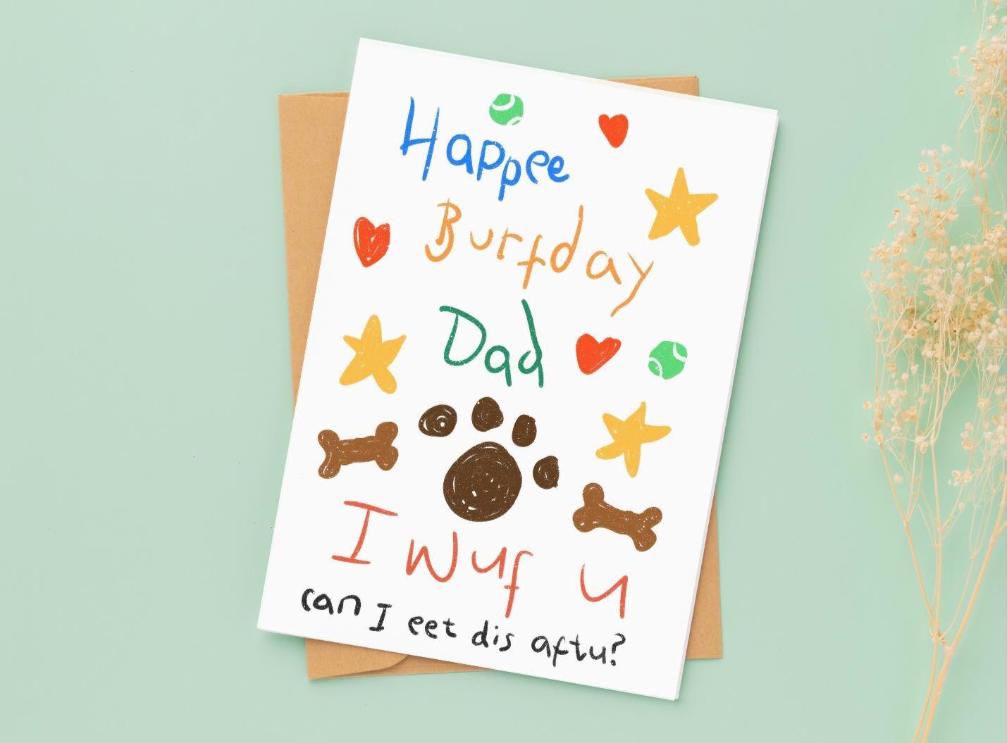 Funny Dog Birthday Card: From the Dog, For Mum or Dad
