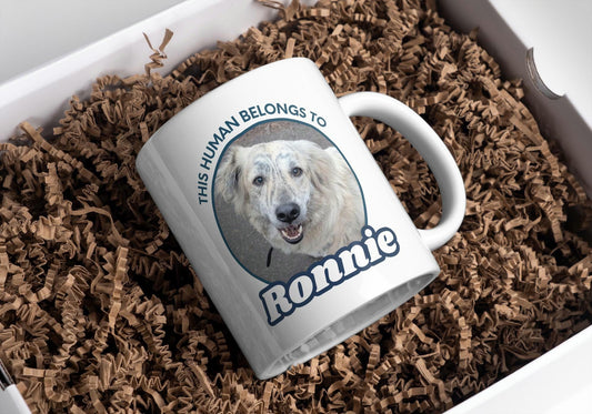 Personalized Dog Photo Mug: Custom Pet Portrait, Dog Mum/Dad Gift