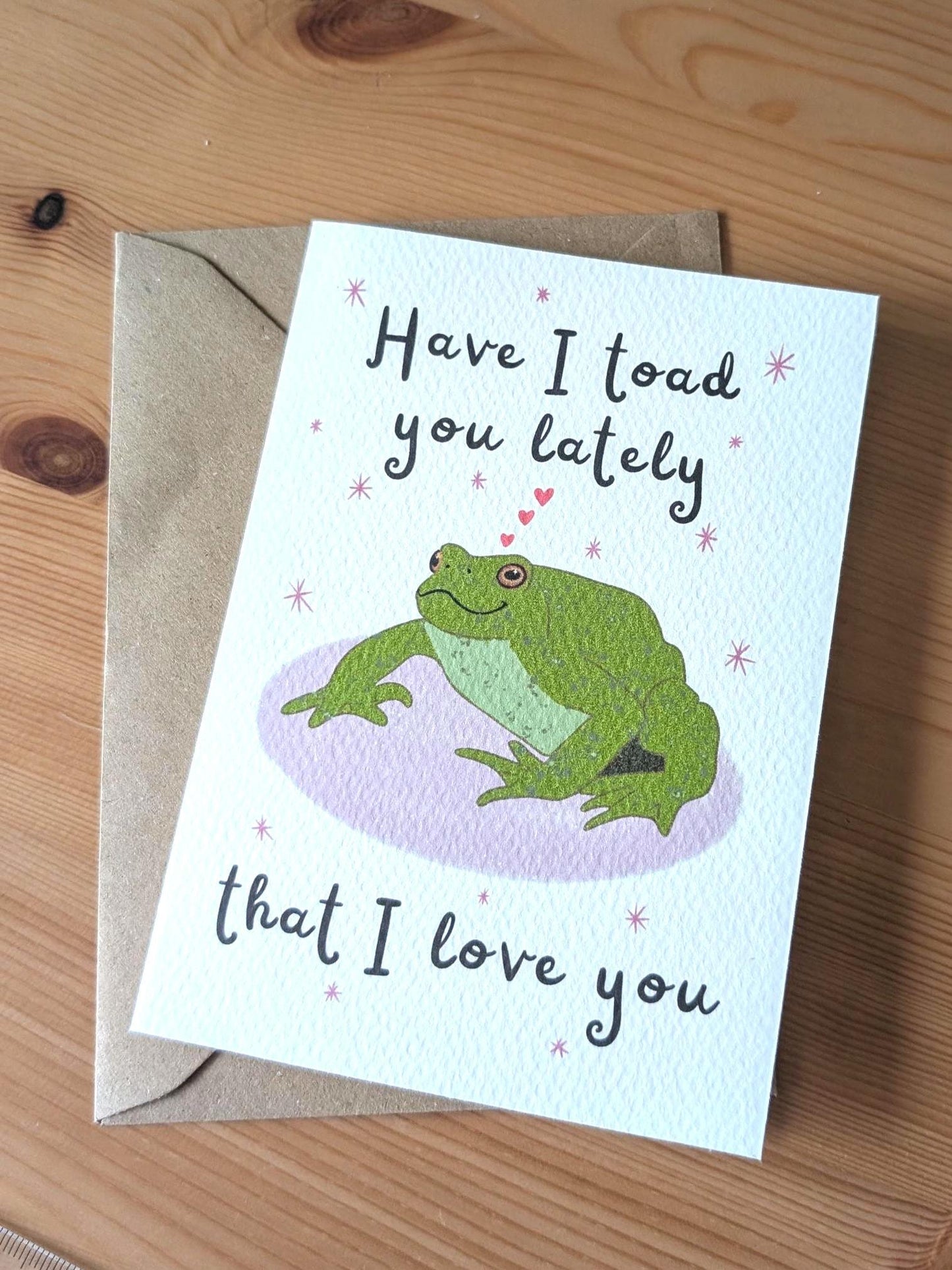 Toad Love Card, Illustrated Anniversary Greeting