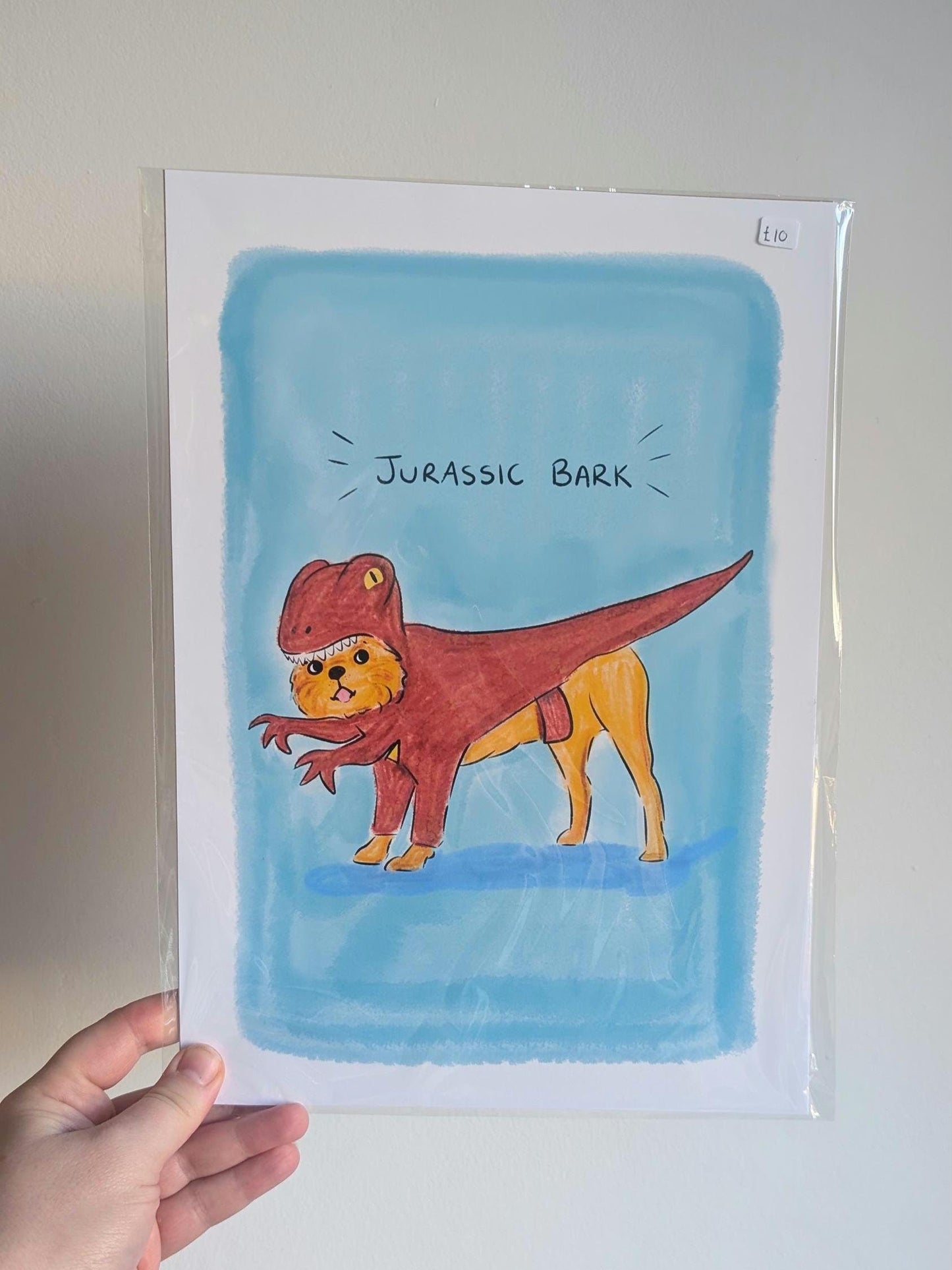 Dog Dinosaur Art Print: Jurassic Bark Illustration