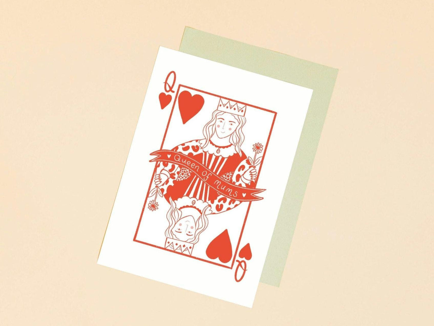Queen of Mums Card: Illustrated Mother's Day Card