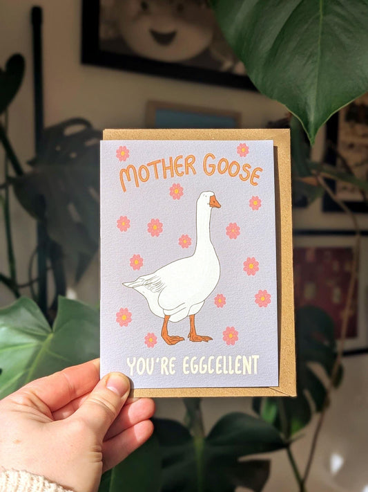 Mother Goose Card: Eggcellent Mum Birthday, Mother's Day