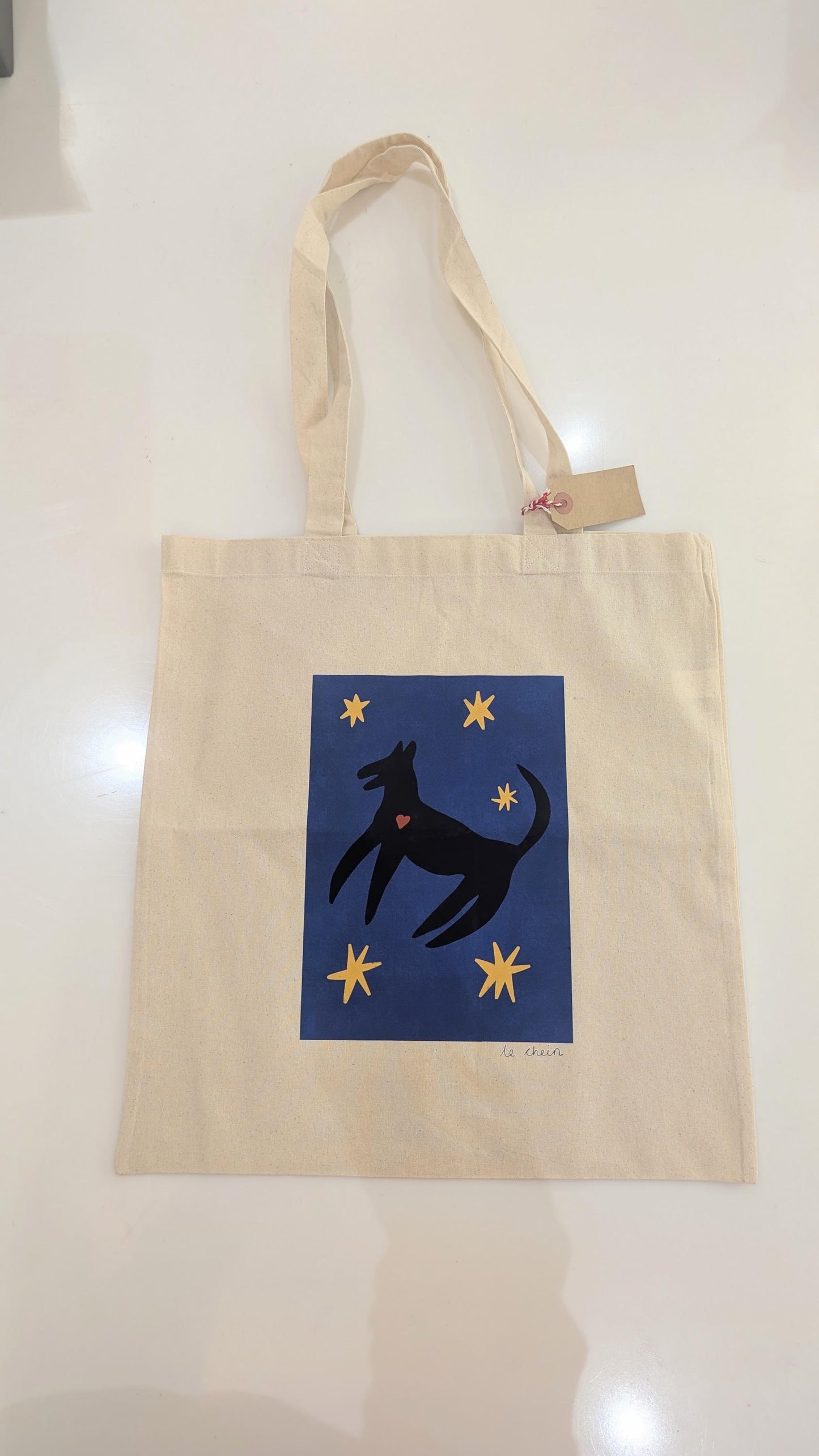 Picasso Style Dog/Cat Tote Bag: Reusable Cotton Shopper