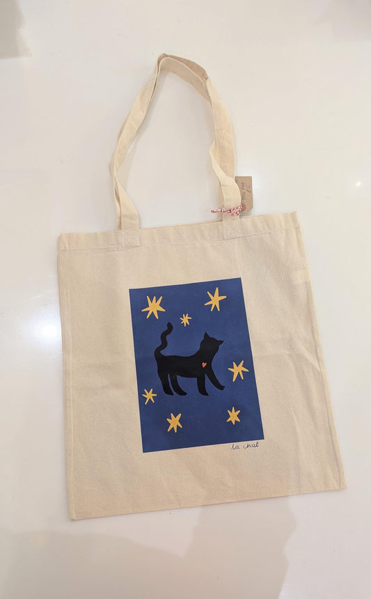 Picasso Style Dog/Cat Tote Bag: Reusable Cotton Shopper