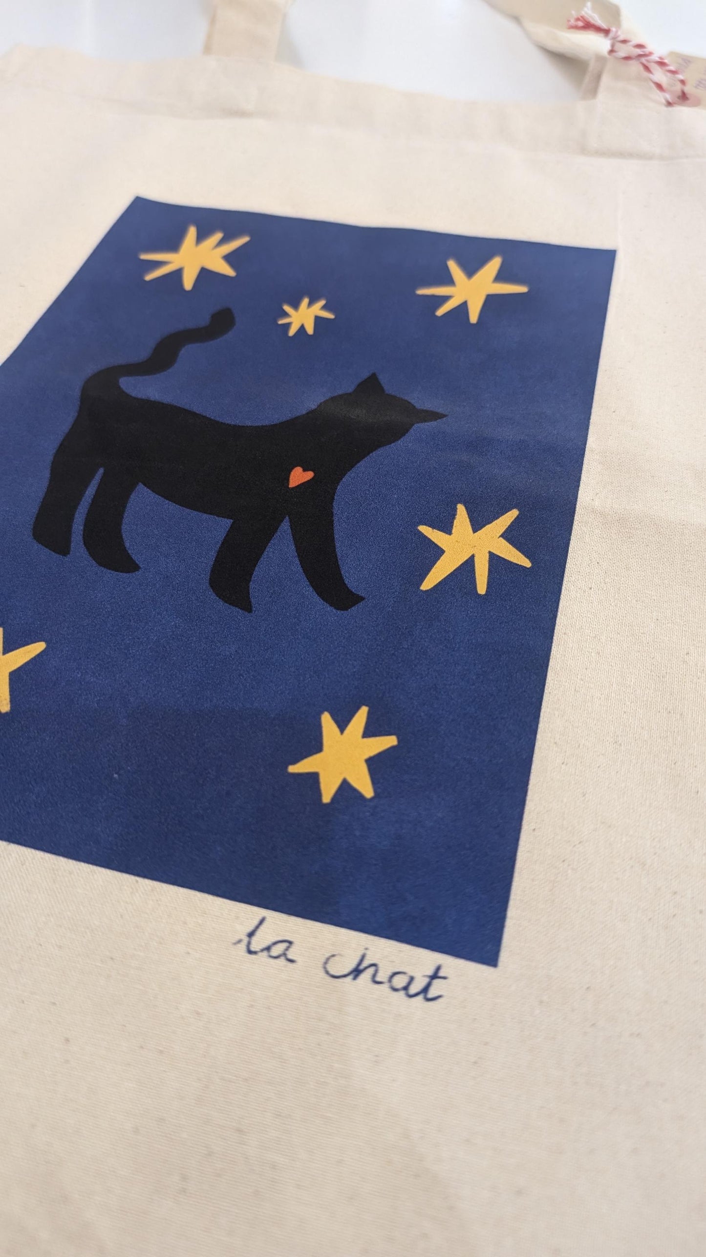 Picasso Style Dog/Cat Tote Bag: Reusable Cotton Shopper