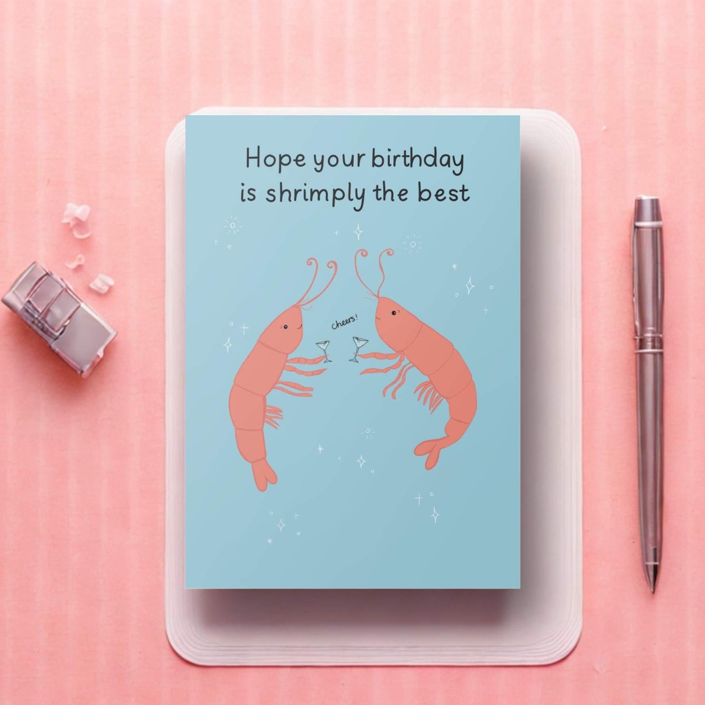 Funny Shrimp Birthday Card: Illustrated Prawn Joke, Sealife Lover