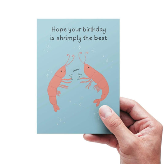 Funny Shrimp Birthday Card: Illustrated Prawn Joke, Sealife Lover