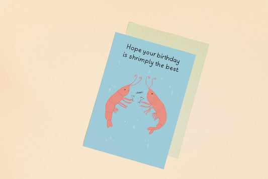 Funny Shrimp Birthday Card: Illustrated Prawn Joke, Sealife Lover
