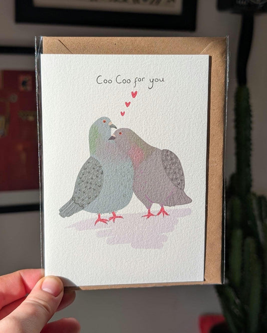 Pigeon Valentine Card | Illustrated Anniversary Card