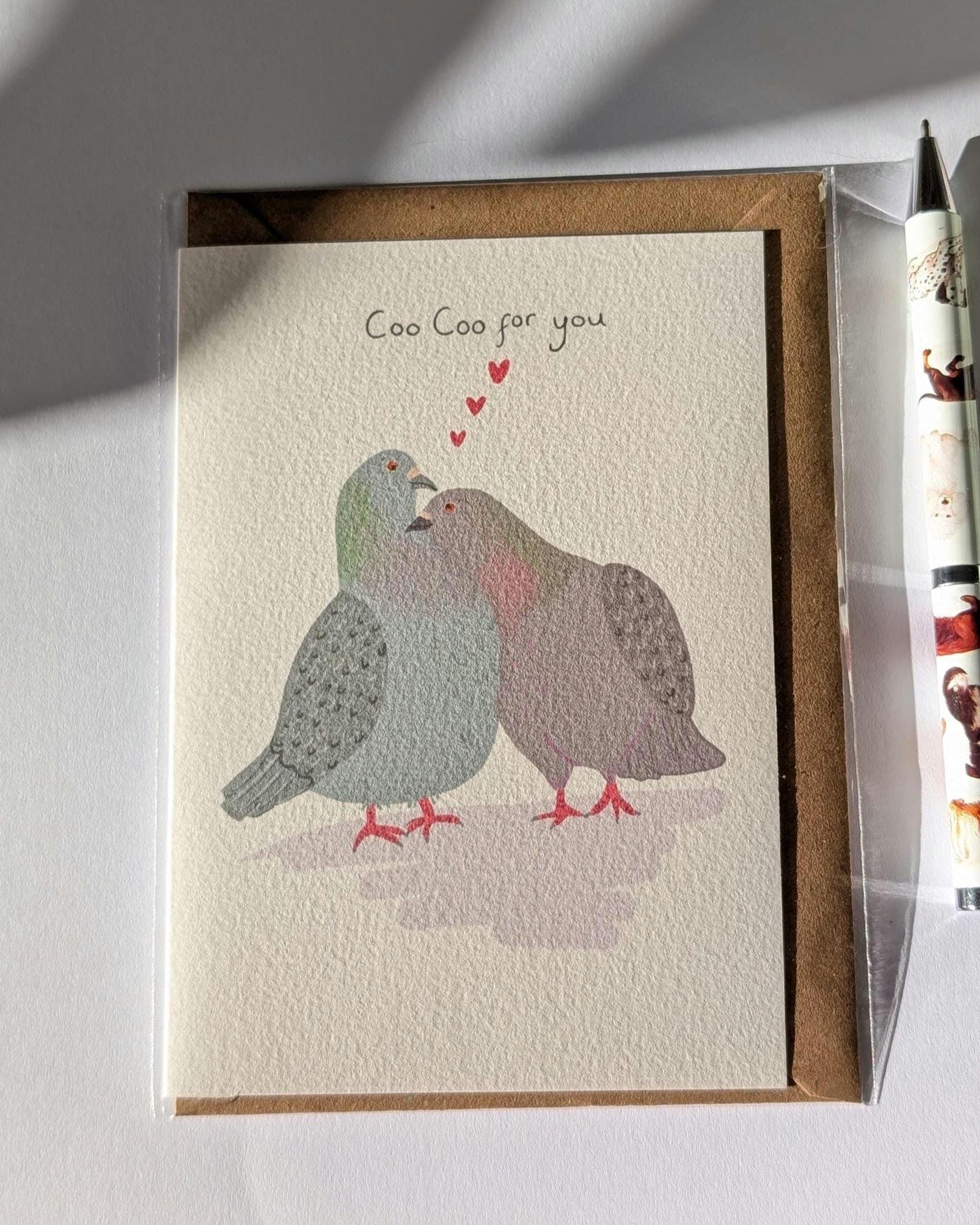 Pigeon Valentine Card | Illustrated Anniversary Card