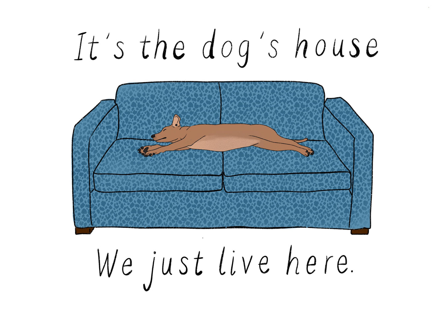 Personalised Dog or Cat on the Sofa Illustration, custom any breed
