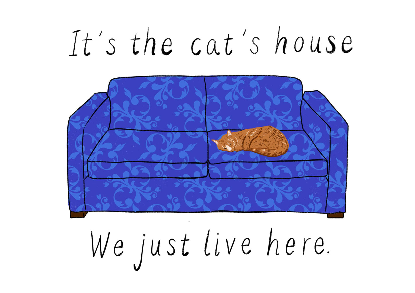 Personalised Dog or Cat on the Sofa Illustration, custom any breed