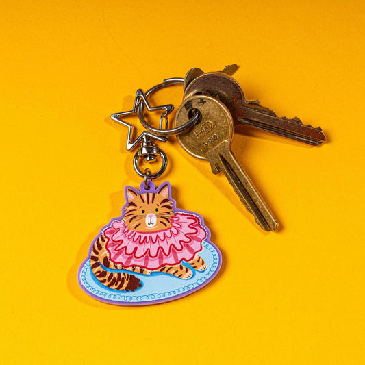 Cat keychain, key ring, trinket bag charm