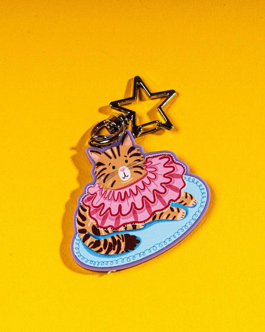 Cat keychain, key ring, trinket bag charm