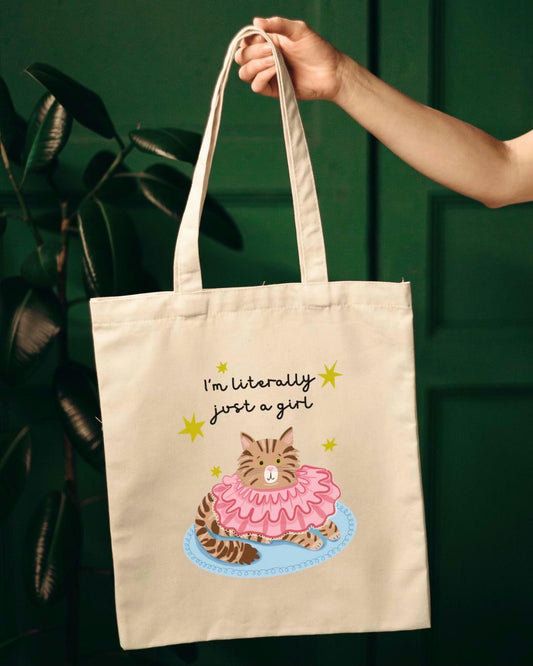 Literally just a girl cat tote shopper. gift for her