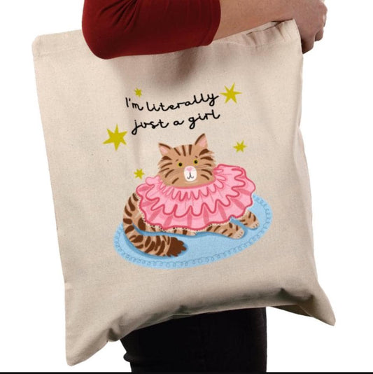 Literally just a girl cat tote shopper. gift for her